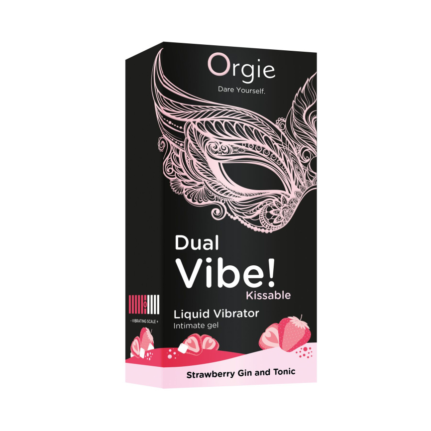 Рідкий вібратор Orgie Dual Vibe! Strawberry Gin & Tonic Kissable Liquid Vibrator, 15 мл фото 4