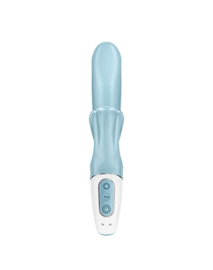 Вібратор-кролик Satisfyer Love Me Blue, гнучкий, відросток з потрійним кінчиком фото 4