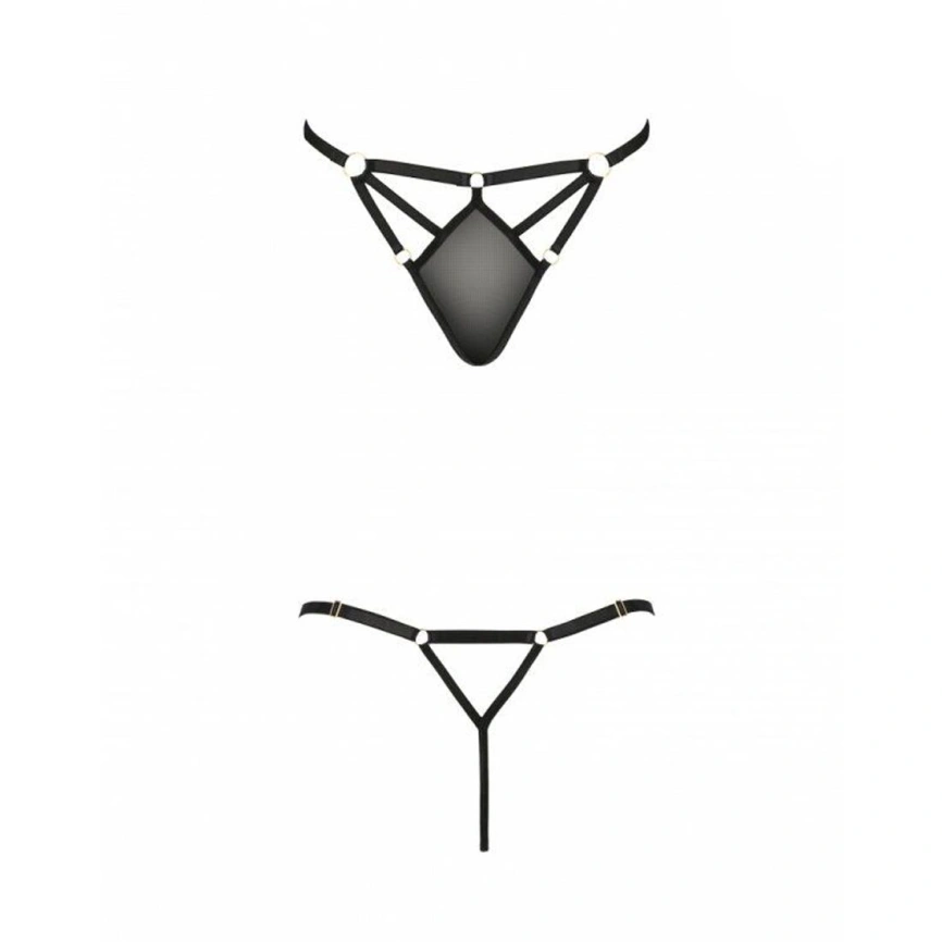 Стринги из стреп Passion Exclusive MEGGY THONG S/M, black фото 10