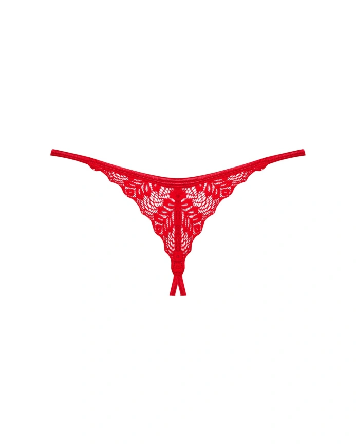 Трусики с доступом Obsessive Ingridia crotchless thong M/L, красные фото 4