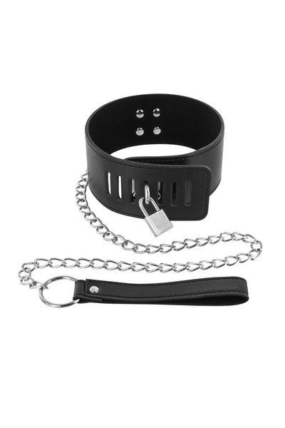 Нашийник з повідцем Fetish Tentation Padlock and Leash фото 1