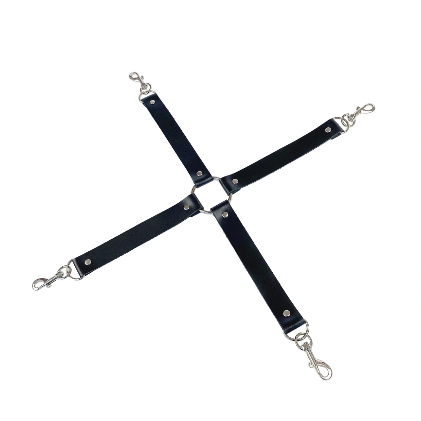 Крестовина из натуральной кожи Art of Sex – 4 Way Connector, черный фото 2