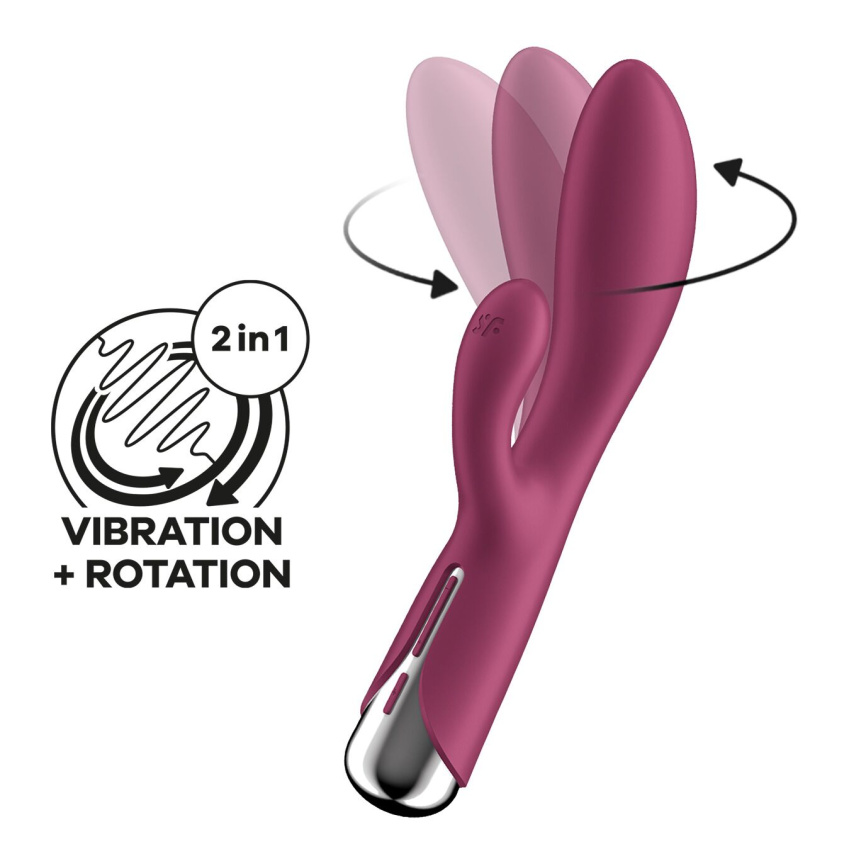 Вібратор-кролик з ротацією Satisfyer Spinning Rabbit 1 Red, 3 мотори фото 1