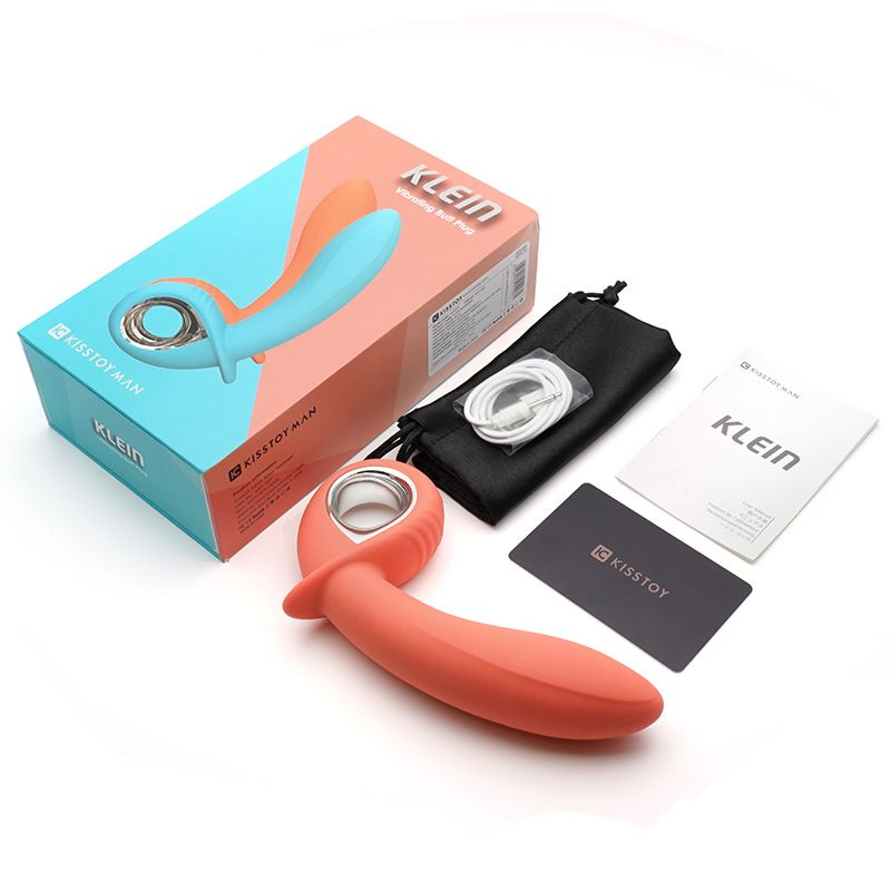 Анальний вібратор KISTOY Klein Orange з кінчиком, що надувається, unisex, діаметр 35-50мм фото 11
