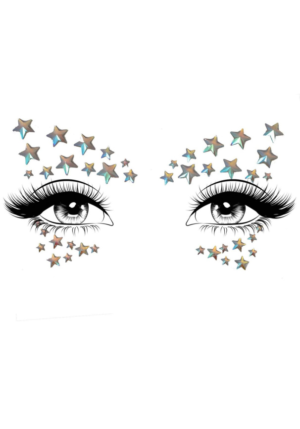 Прикраса-зірочки для тіла Leg Avenue Celeste face jewels sticker, наліпки, світяться у темряві фото 2