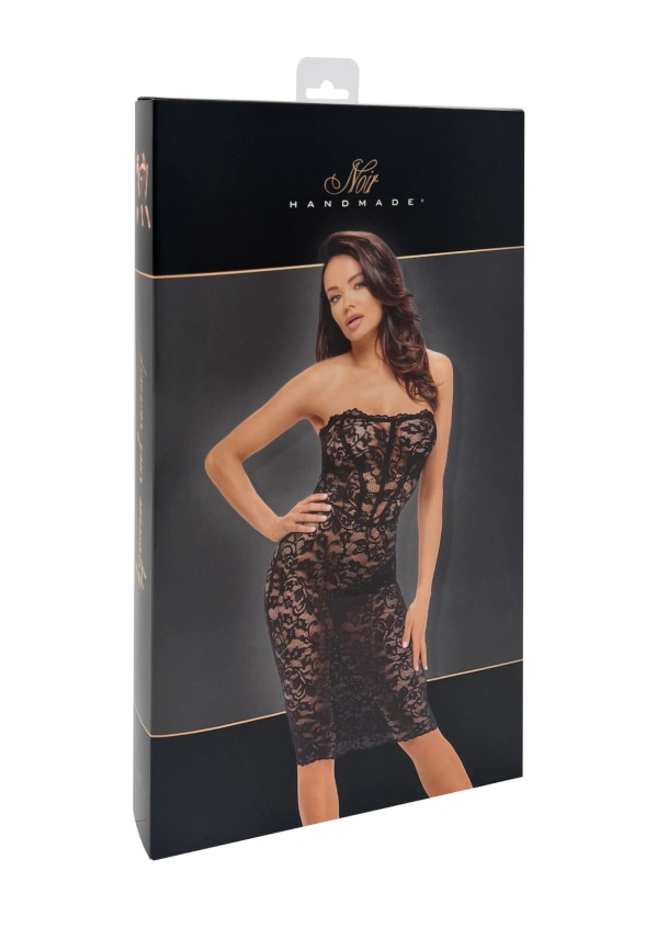Платье Noir Handmade F301 Catalyst, S, black, миди, кружево, открытые плечи, шнуровка на спине фото 7