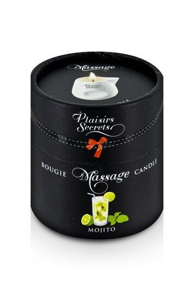 Масажна свічка Plaisirs Secrets Mojito (80 мл) подарункове паковання, керамічний посуд фото 3