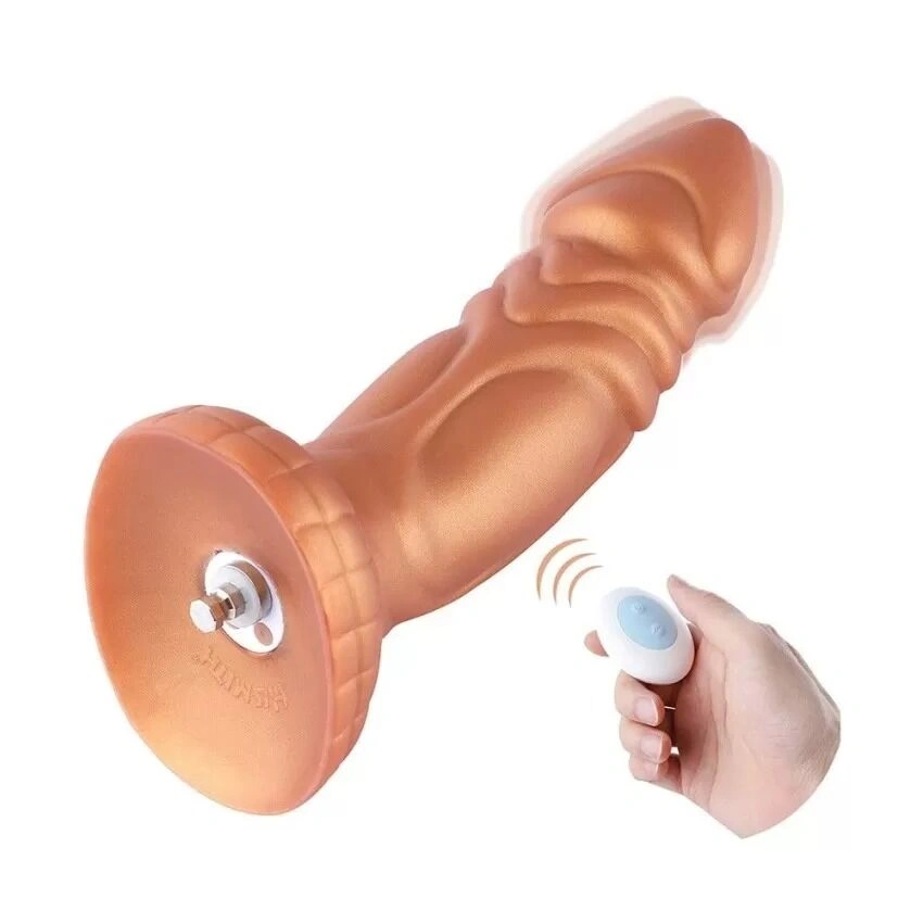 Фаллоимитатор с вибрацией Hismith Slightly Curved Vibrating Silicone Dildo Monster Series, KlicLok фото 1