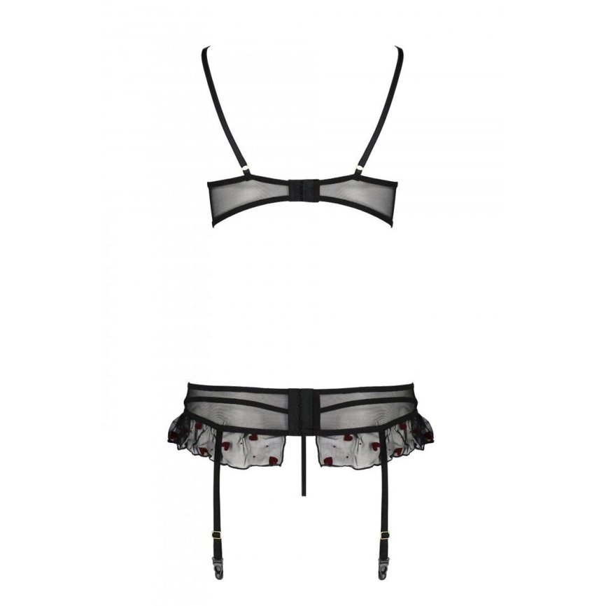 Сексуальний комплект з поясом для панчіх Passion LOVELIA SET S/M, black фото 6