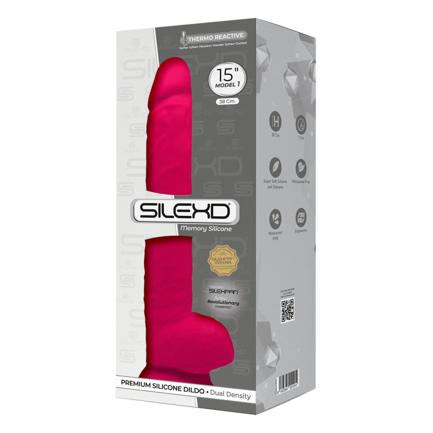 Фалоімітатор SilexD Kingston Pink (MODEL 15in), двошаровий, силікон+Silexpan, діаметр 7 см фото 3