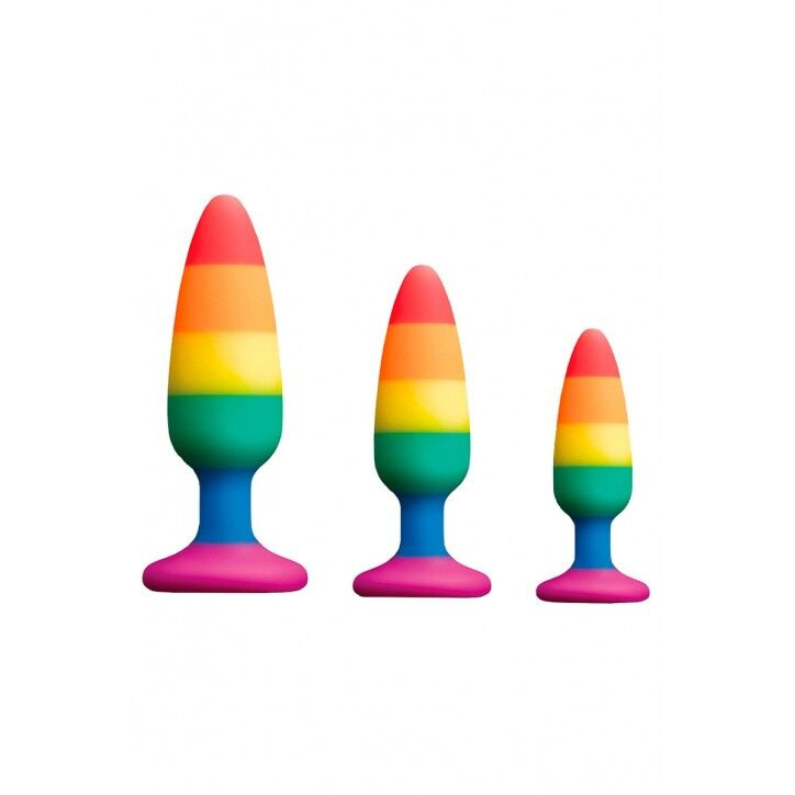 Силіконова анальна пробка Wooomy Hiperloo Silicone Rainbow Plug L, діаметр 3,9 см, довжина 13,1 см фото 4