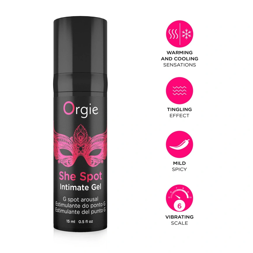 Гель для стимуляции точки G Orgie She Spot Intimate Gel, 15 мл, тепло-холод, эффект вибрации фото 3