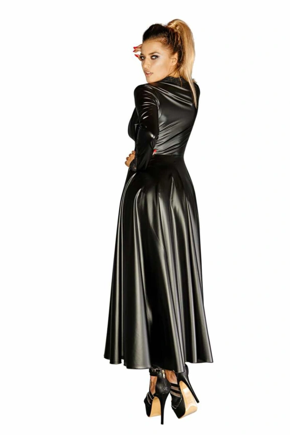 Платье-плащ с мокрым эффектом Noir Handmade F128C Powerwetlook gown coat, S фото 3
