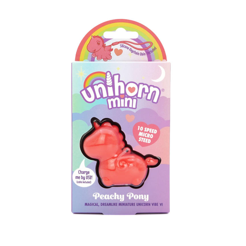 Вібратор-мінієдиноріжка Unihorn Mini – Peachy Pony, брелок з вібрацією, 10 режимів фото 6