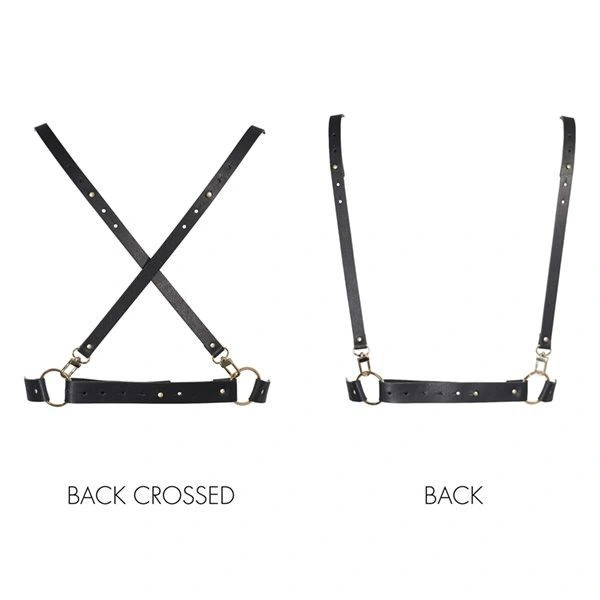 Портупея Bijoux Indiscrets MAZE - X Harness Black, экокожа фото 2
