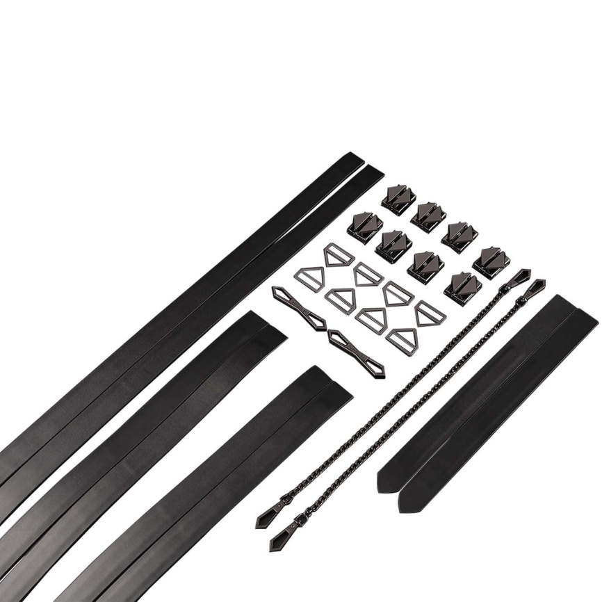 Набір для бондажу LOCKINK 8-Bondage-Straps Restraint Set, чорний 8 ременів з натуральної шкіри фото 5
