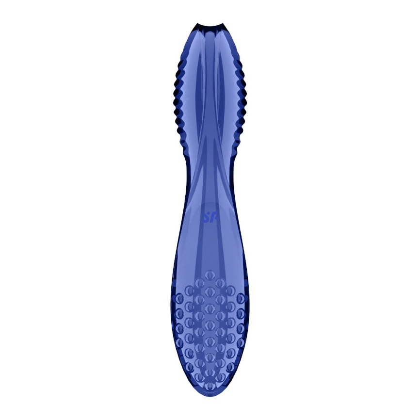 Двосторонній скляний дилдо Satisfyer Dazzling Crystal 2 Blue фото 3