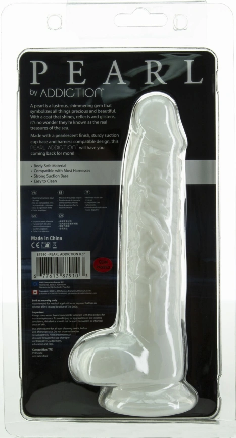 Фаллоимитатор ADDICTION Pearl 8.5" Dildo with Balls, вибропуля в подарок фото 7