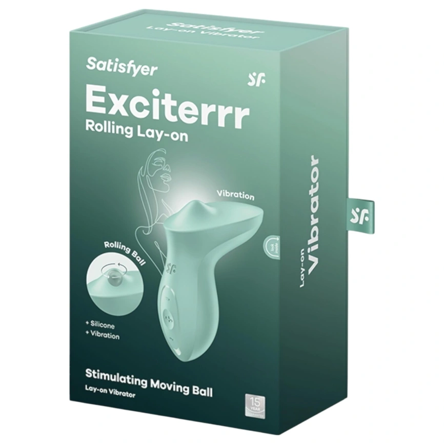 Вибратор для клитора с жемчужной стимуляцией Satisfyer Exciterrr Mint, 2 независимых мотора фото 6
