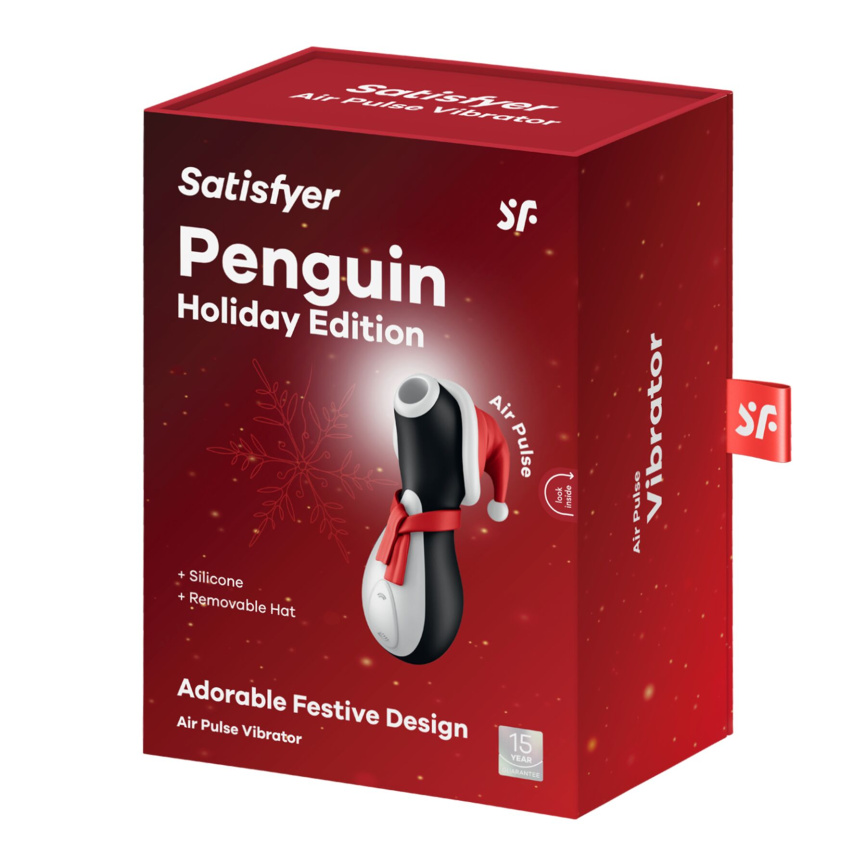 Вакуумний кліторальний стимулятор Satisfyer Penguin Holiday Edition, у шапочці та шарфі фото 6