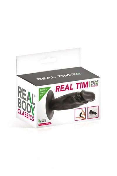 Фаллоимитатор Real Body - Real Tim Black, TPE, диаметр 3,4см фото 2