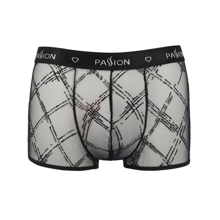 Чоловічі прозорі боксери Passion 032 SHORT JAMES L/XL Black, сітка фото 11
