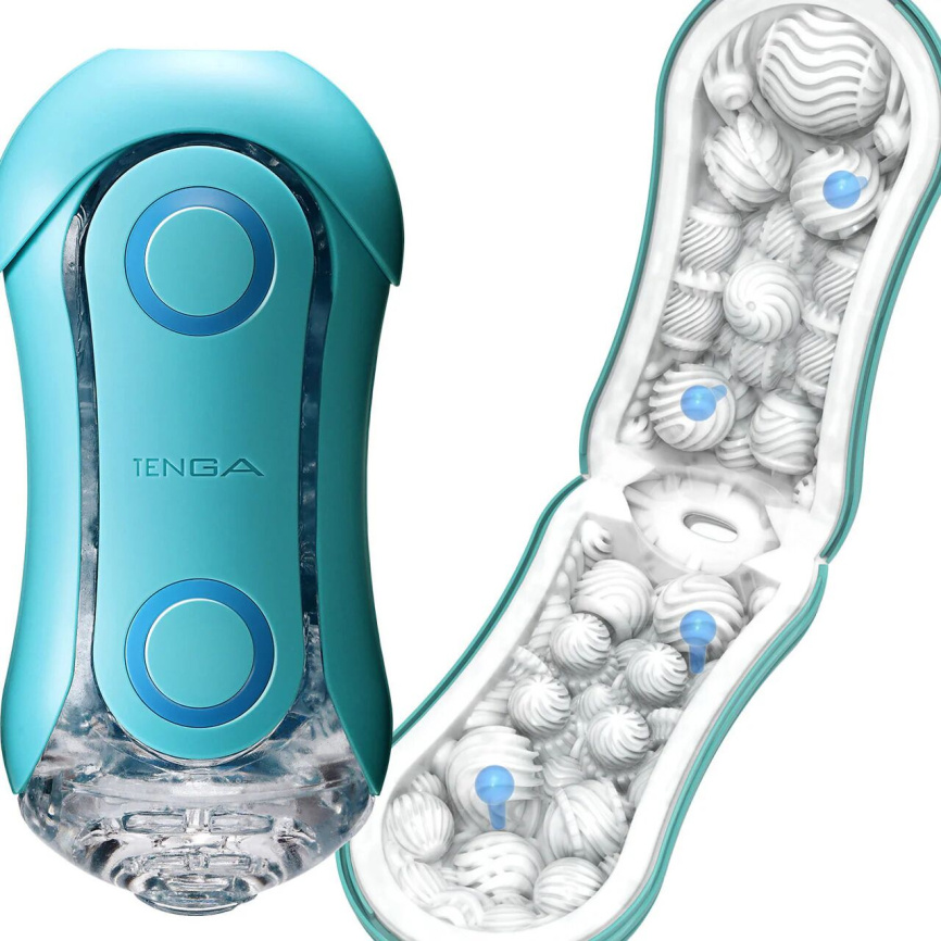 Мастурбатор Tenga Flip Orb — Ocean Blue, з можливістю зміни тиску та стимулювальними кульками всередині фото 9