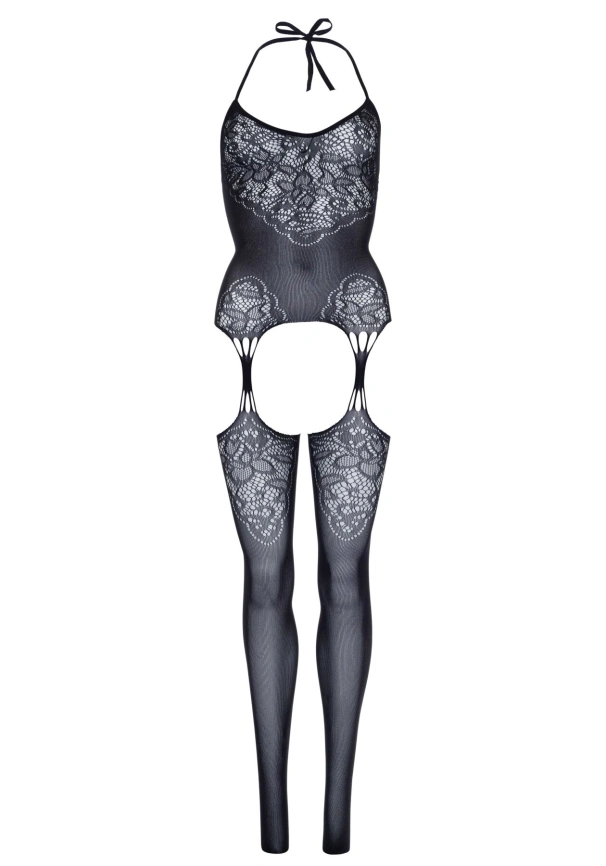 Эротический бодистокинг Leg Avenue Jacquard net Black, имитация чулок, открытый доступ, one size фото 6