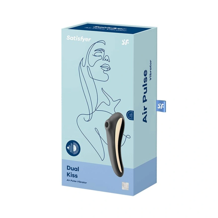 Вакуумный стимулятор с вибрацией Satisfyer Dual Kiss Black фото 5