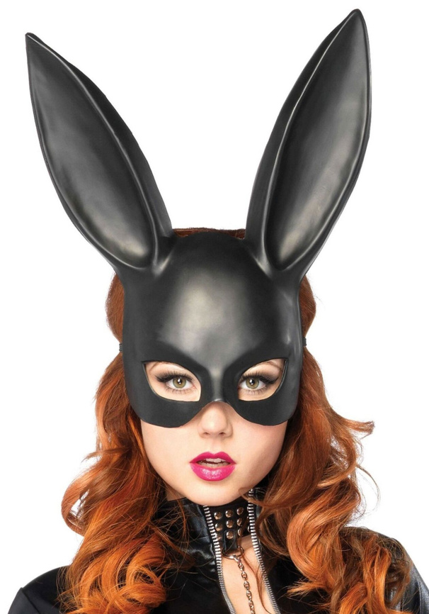 Пластикова маска кролика Leg Avenue Masquerade Rabbit Mask, чорна, One Size, на резинці фото 1