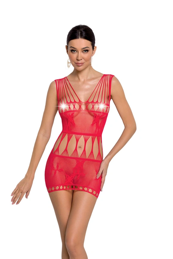 Бодистокинг мини-платье с бабочками Passion BS090 One Size red фото 1