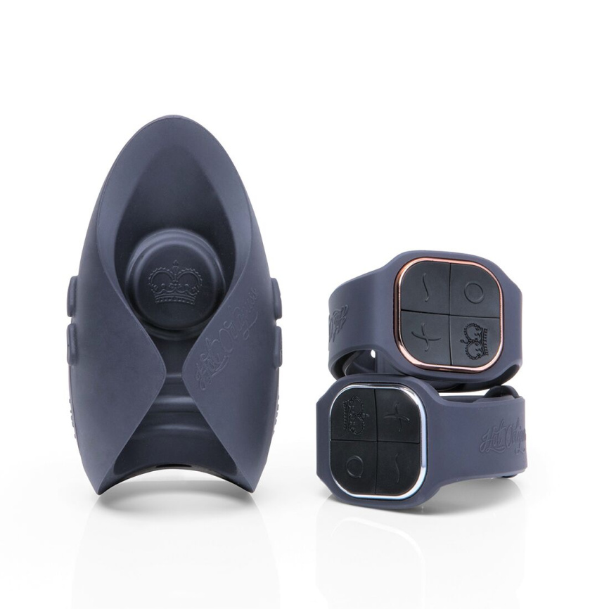 Іграшка для пар Hot Octopuss PULSE DUO LUX, пульсація+вібрація, використання без рук, 2 пульти фото 1