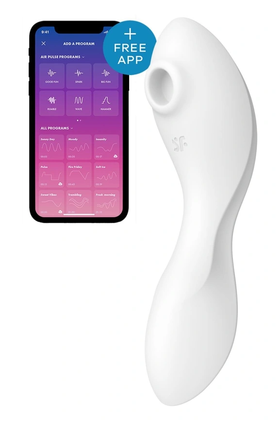 Вакуумный смарт-стимулятор с вибрацией Satisfyer Curvy Trinity 5 (White), управление со смартфона фото 1