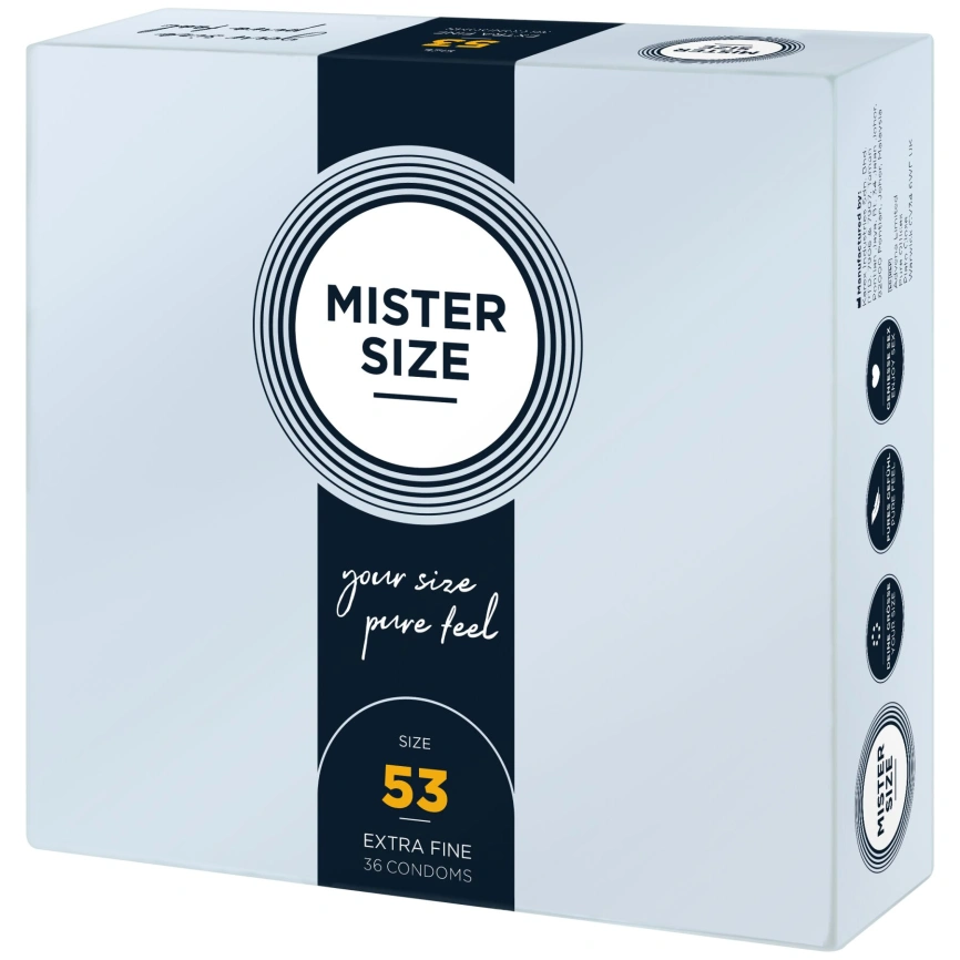 Презервативы Mister Size - pure feel - 53 (36 condoms), толщина 0,05 мм фото 2