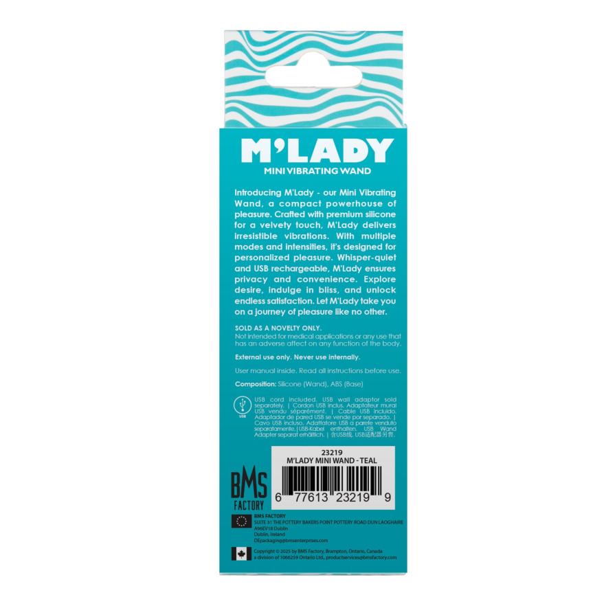 Вібромасажер M’Lady Mini Vibrating Wand Teal фото 5