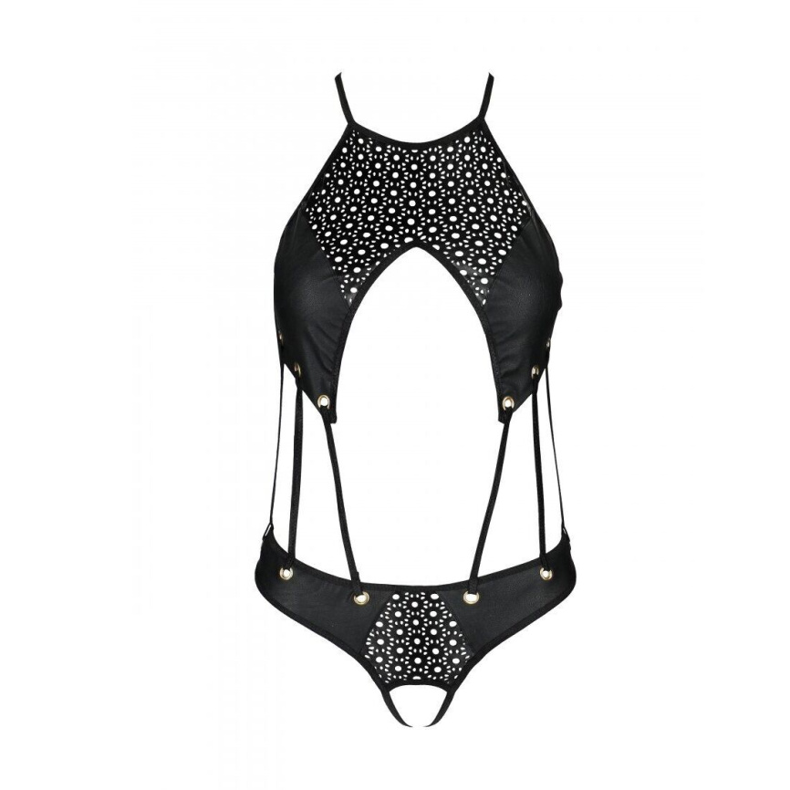 Розпродаж!!! Боді з екошкіри з ремінцями та перфорацією Tamaris Body black L/XL — Passion фото 3