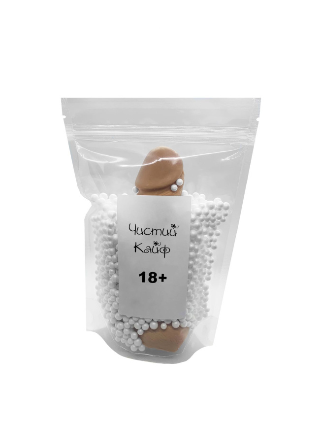 Мило у формі пеніса Чистий Кайф Brown size M, крафтове мило-член, натуральне фото 4