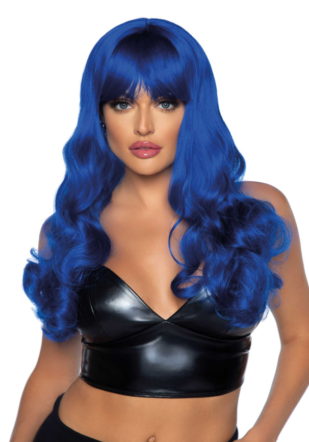Хвиляста перука Leg Avenue Misfit Long Wavy Wig Blue, довга, реалістичний вигляд, 61 см фото 2