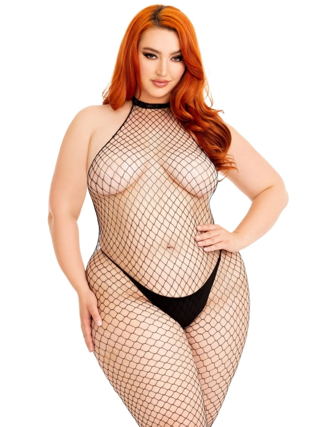 Бодистокинг Leg Avenue Racer neck bodystocking Black Queen Size фото 3