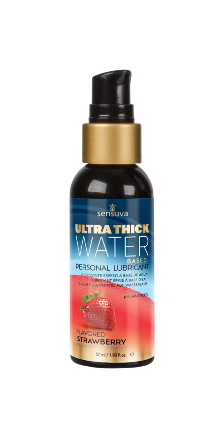 Густа змазка на водній основі Sensuva UltraThick Water-Based Strawberry (57 мл) без парабенів фото 2