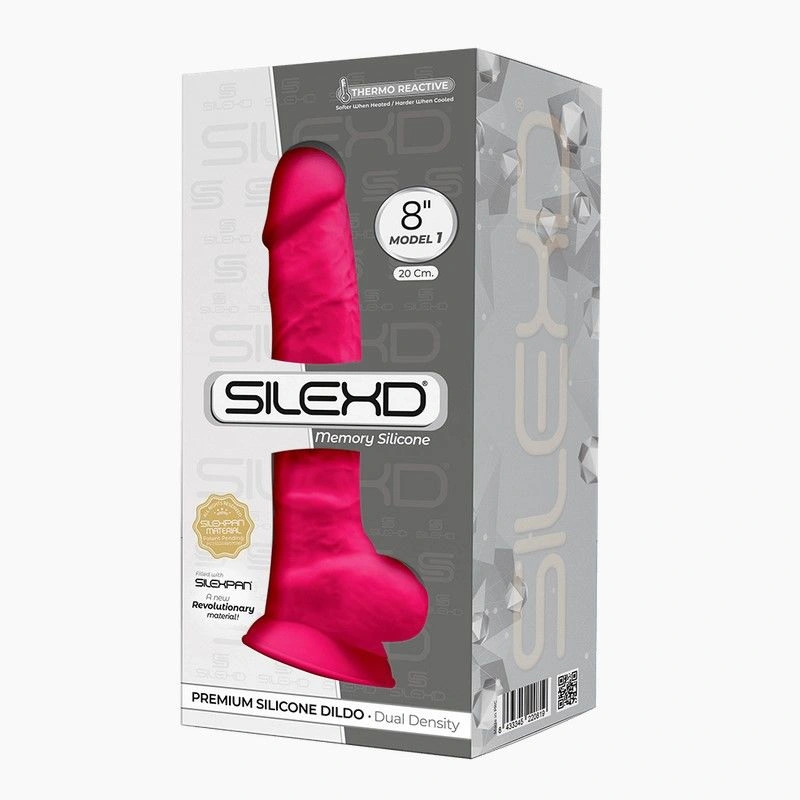 Фаллоимитатор SilexD Vetus Pink (MODEL 1 size 8in), двухслойный, силикон+Silexpan, диаметр 4,2см фото 3