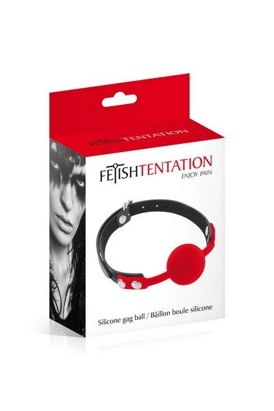 Классический кляп с силиконовым шариком Fetish Tentation Silicone Gag Ball Red фото 2