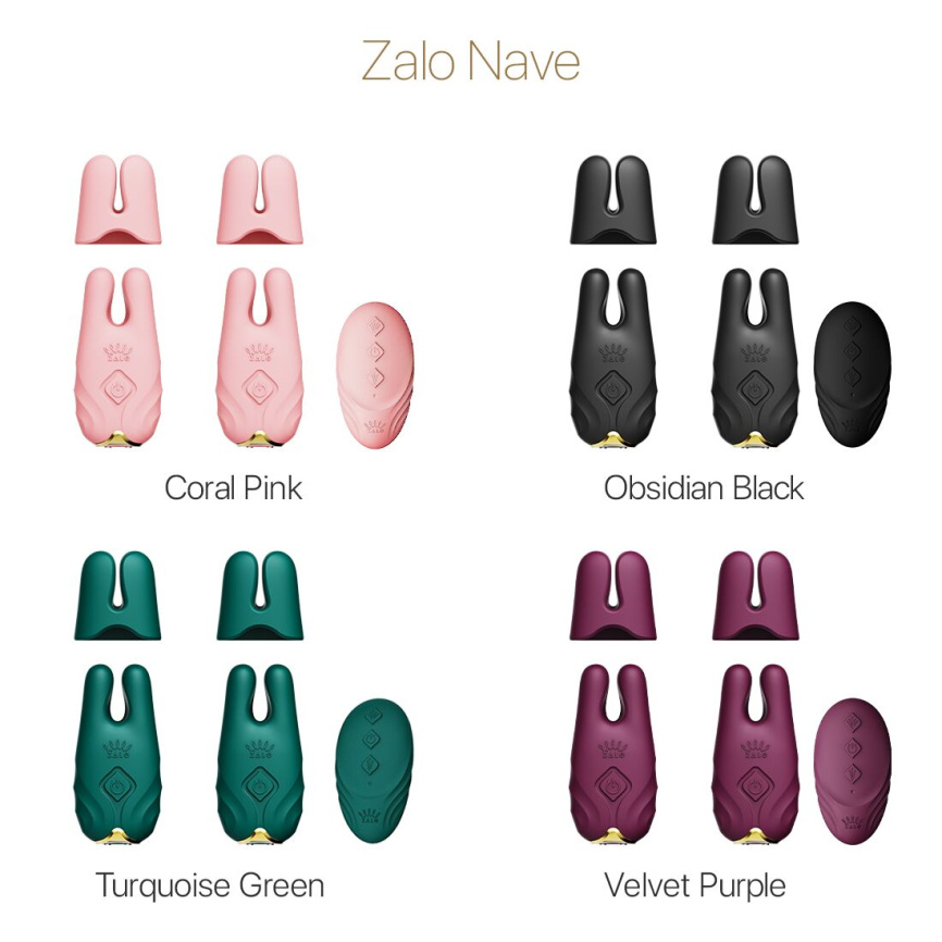 Смарт-вібратор для грудей Zalo - Nave Velvet Purple, пульт ДК, робота через додаток фото 8