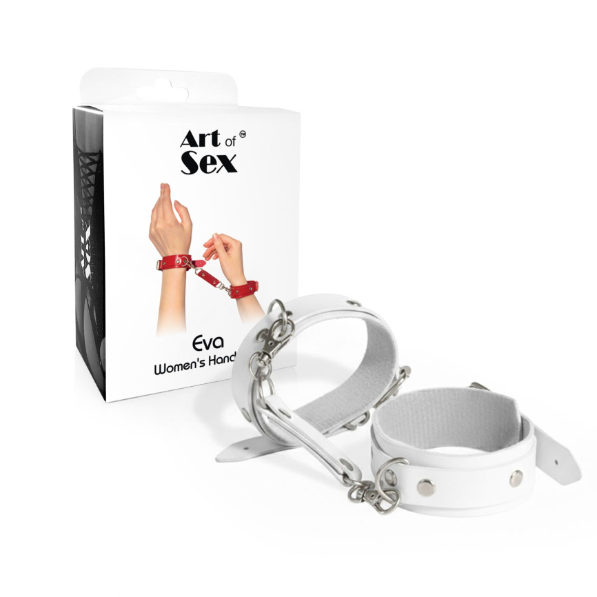 Наручники із екошкіри Art of Sex - Eva, колір білий фото 2