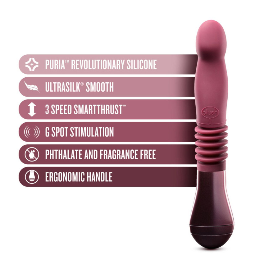 Пульсатор для точки G Blush Temptasia – Trixie Thrusting Dildo – Wine Red, 3 швидкості фото 2