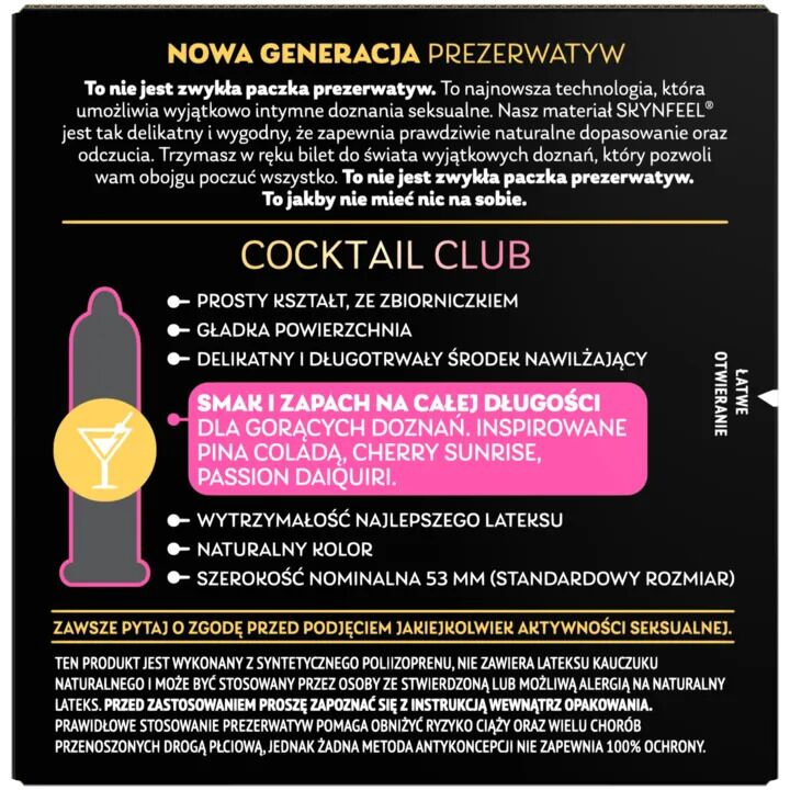 Презервативи SKYN Cocktail Club 3 шт, смаки Pina Colada, Cherry Sunrise та Passion Daiquiri фото 3