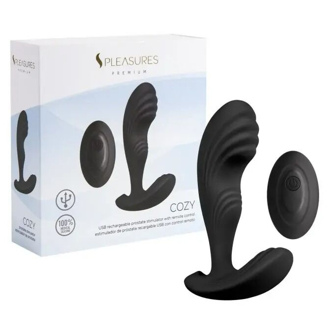Вібромасажер простати S Pleasures Premium Cozy, чорний, з рельєфною головкою, 10 режимів фото 4