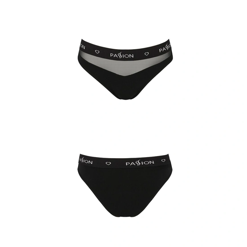 Трусики с прозрачной вставкой Passion PS006 PANTIES M, black фото 12