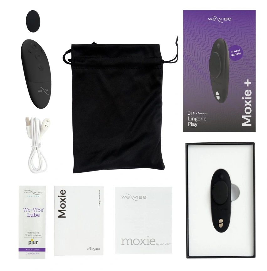 Смарт-вибратор в трусики We-Vibe Moxie+ Satin Black, обновленный пульт ДУ фото 2