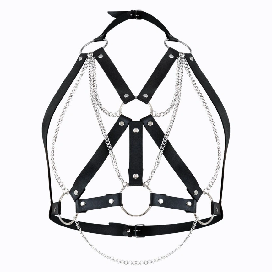 Женская портупея  Art of Sex - Aiden Leather harness, Черный L-2XL фото 1